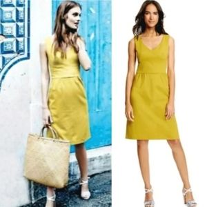 BODEN Sarah V-Neck Ponte Dress, Chartreuse Color - Size 6P
